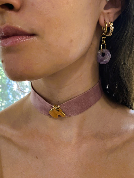 Collar Choker tela. Modelo Corcel