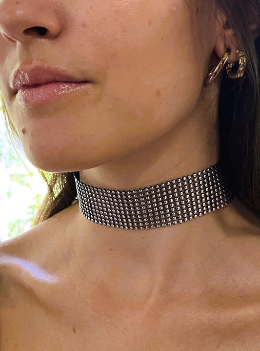 Collar Choker tela. Modelo Galaxia
