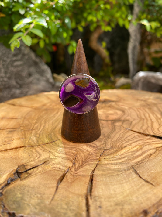 Exclusivo Anillo Piedras Redondo Plateado