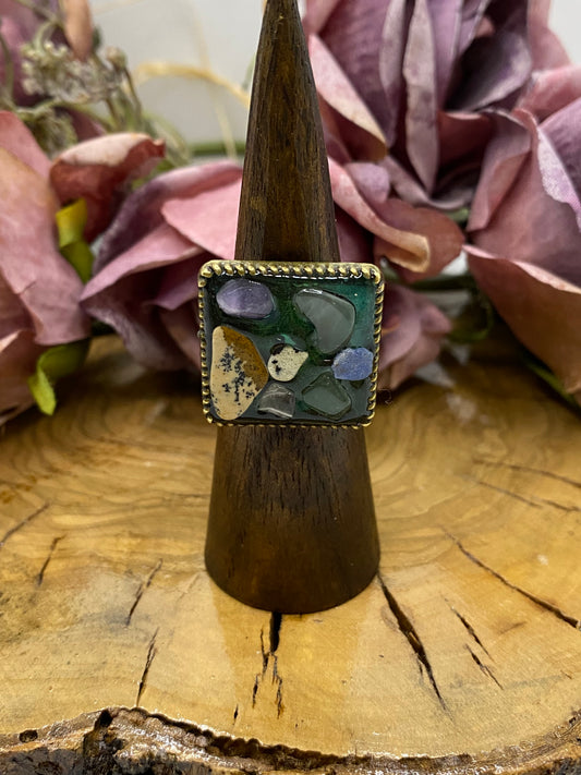 Exclusivo Anillo Piedras Vintage