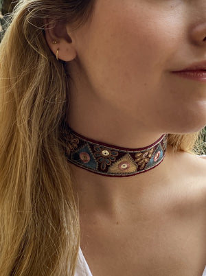 Choker tela. Modelo Reflejos