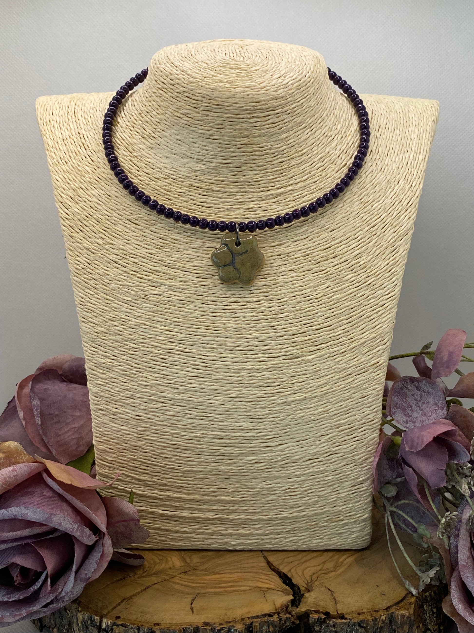 Exclusivo Collar Cerámica Flor caza