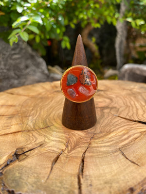 Exclusivo Anillo Piedras Redondo Dorado