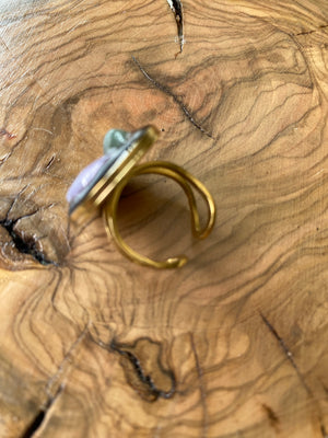 Exclusivo Anillo Piedras Redondo Dorado