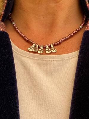 Collar Bolitas. Modelo Lágrimas plateadas