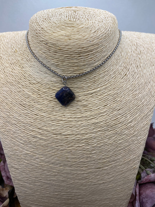 Collar Cadenas. Modelo Esterilla plateada