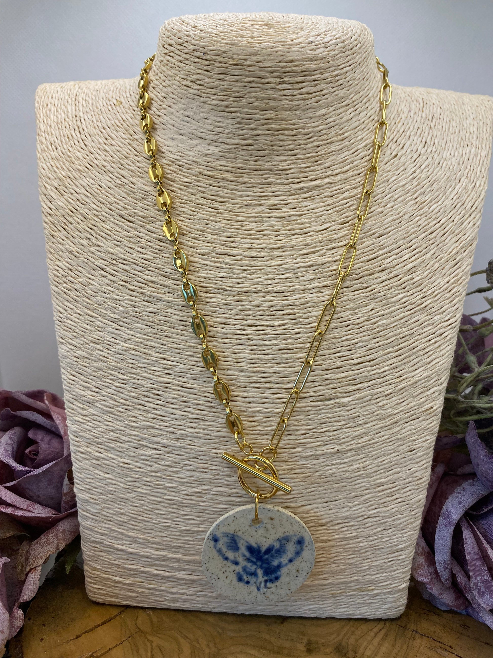 Exclusivo Collar Cerámica Mariposa