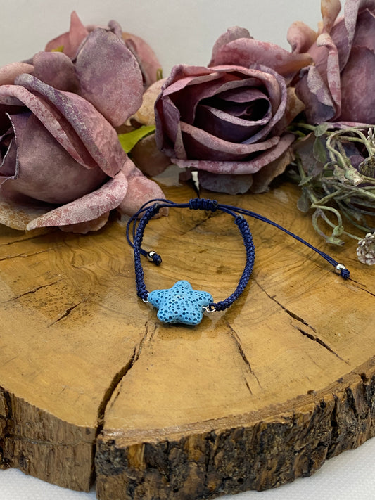 Pulsera Hilo macramé. Modelo Estrellita lava