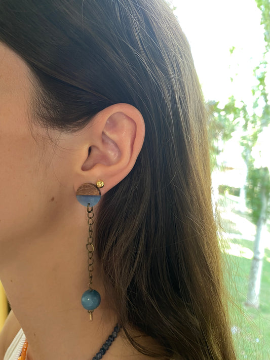 Pendientes Cadenas. Modelo Bola Vintage