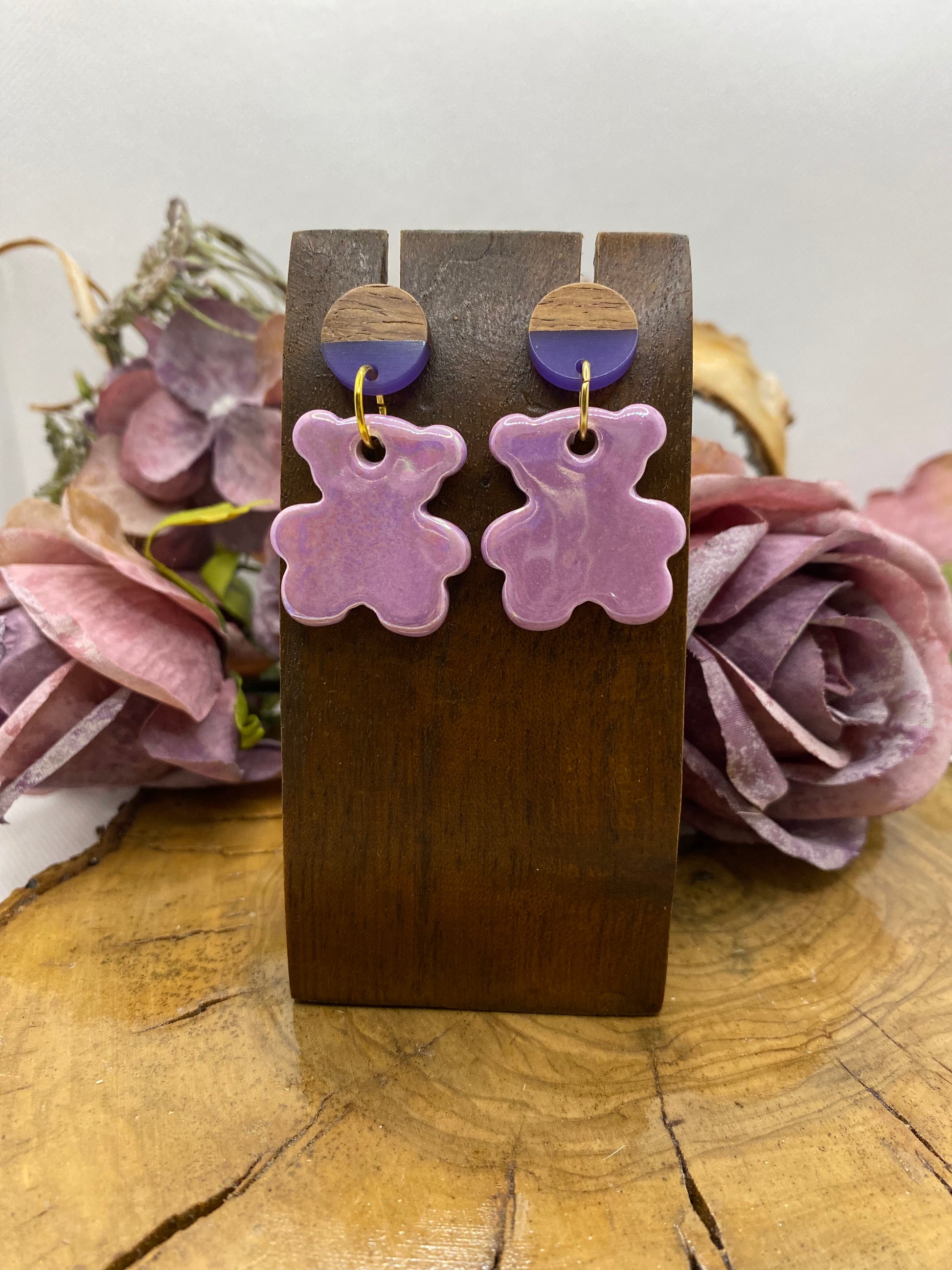 Pendientes Cerámica. Modelo Osito cortos