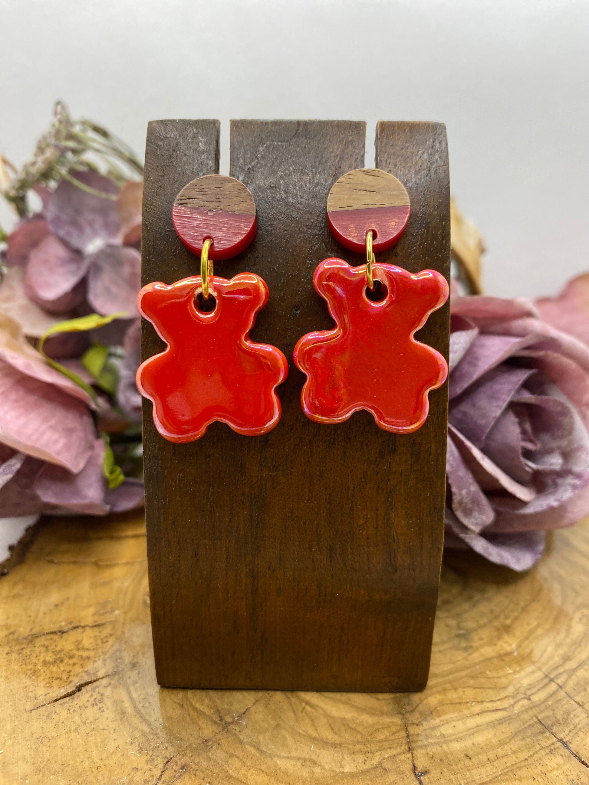 Pendientes Cerámica. Modelo Osito cortos