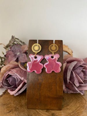 Pendientes Cerámica. Modelo Osito cortos