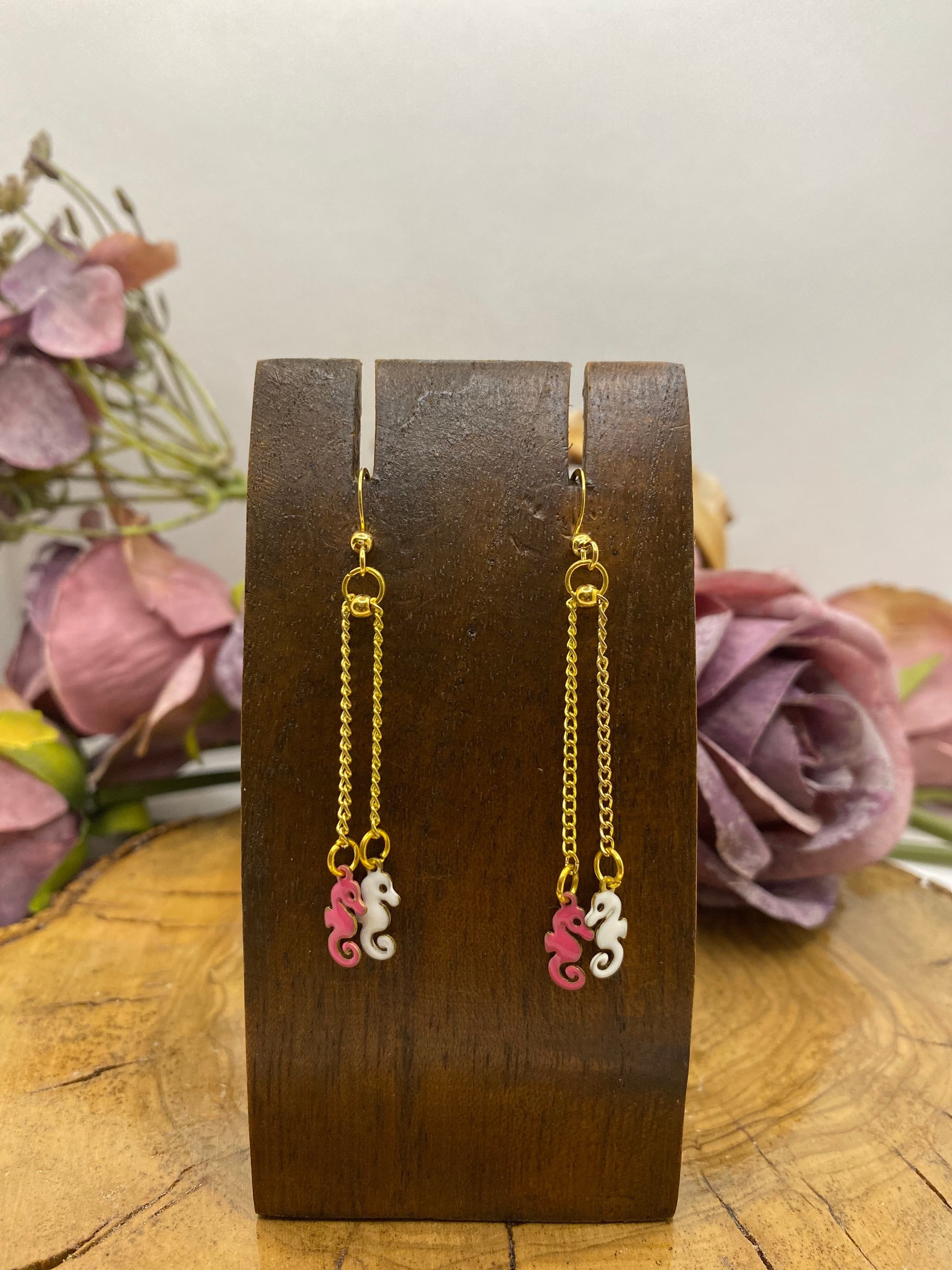 Pendientes Esmaltes. Modelo Caballitos de mar