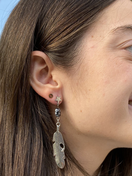 Pendientes Barras. Modelo Carmina Pluma