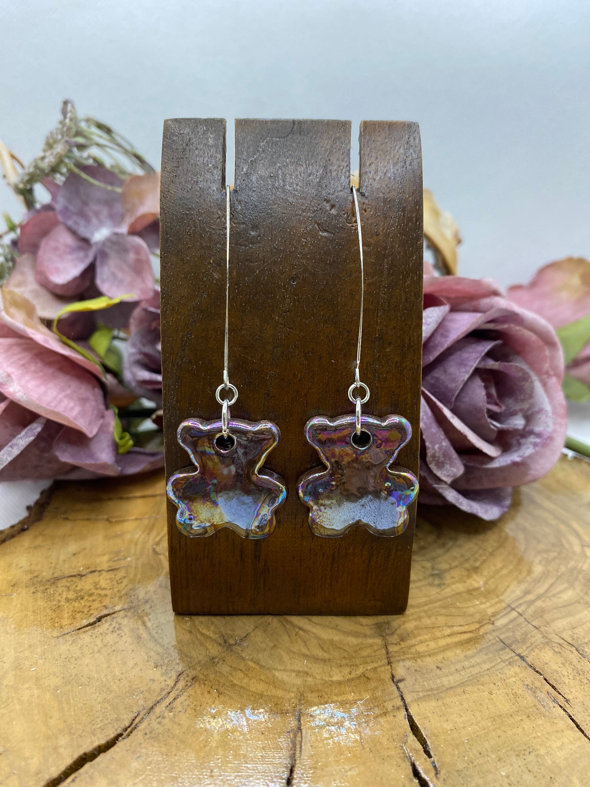 Pendientes Cerámica. Modelo Osito largos