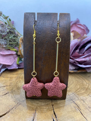 Pendientes Lava. Modelo Violeta dorados
