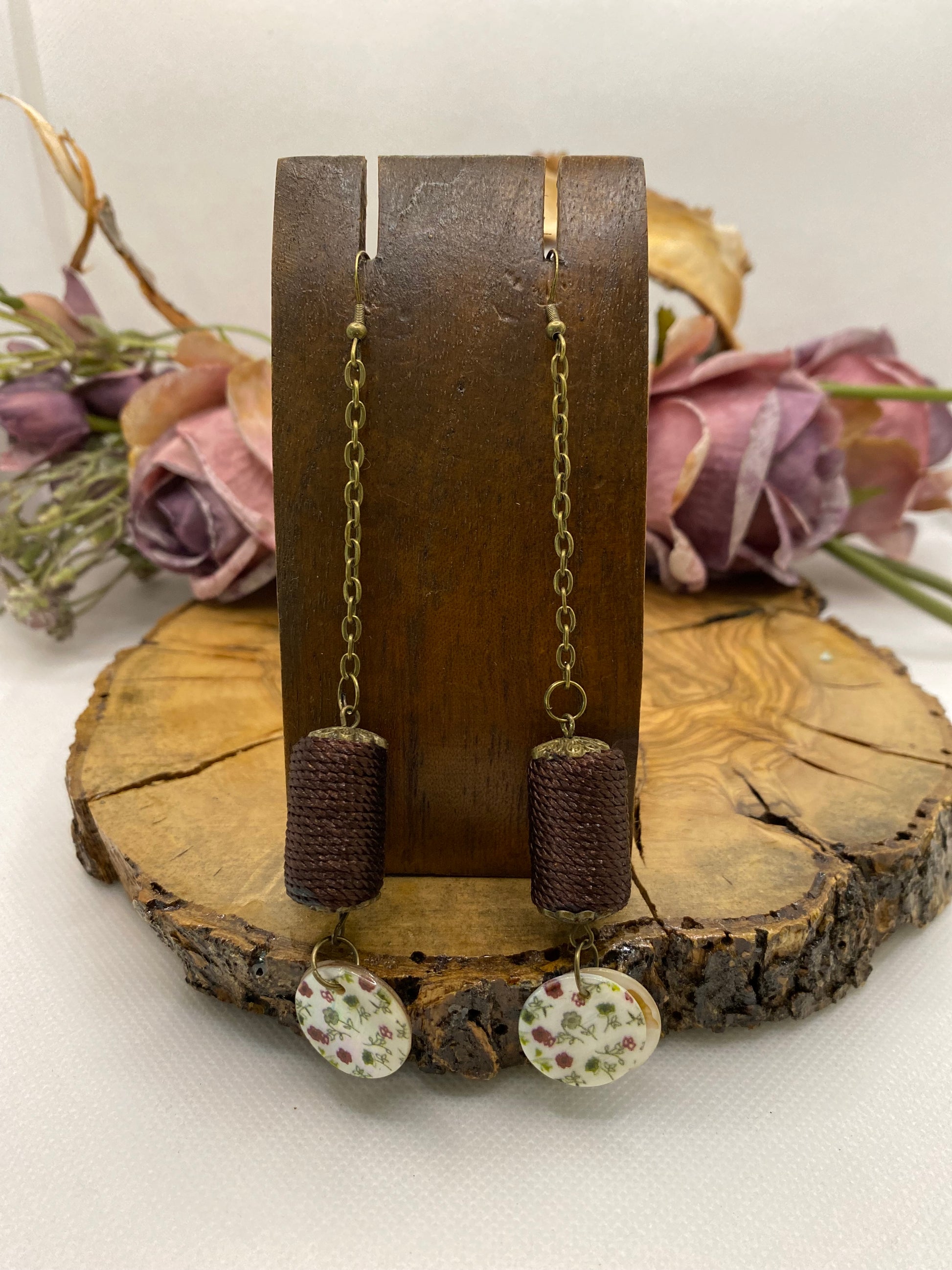 Pendientes Nácar. Modelo Bobina Vintage
