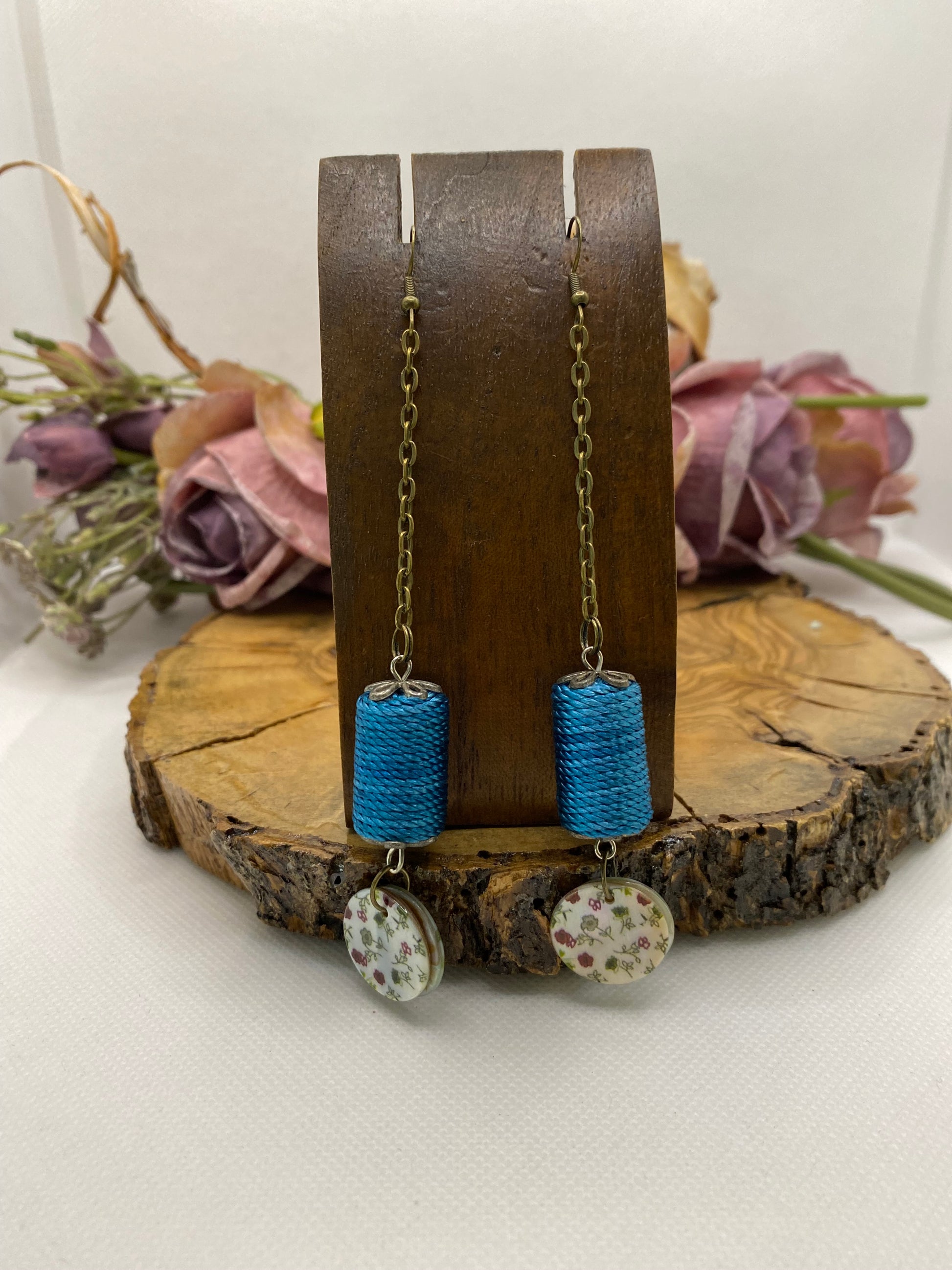 Pendientes Nácar. Modelo Bobina Vintage