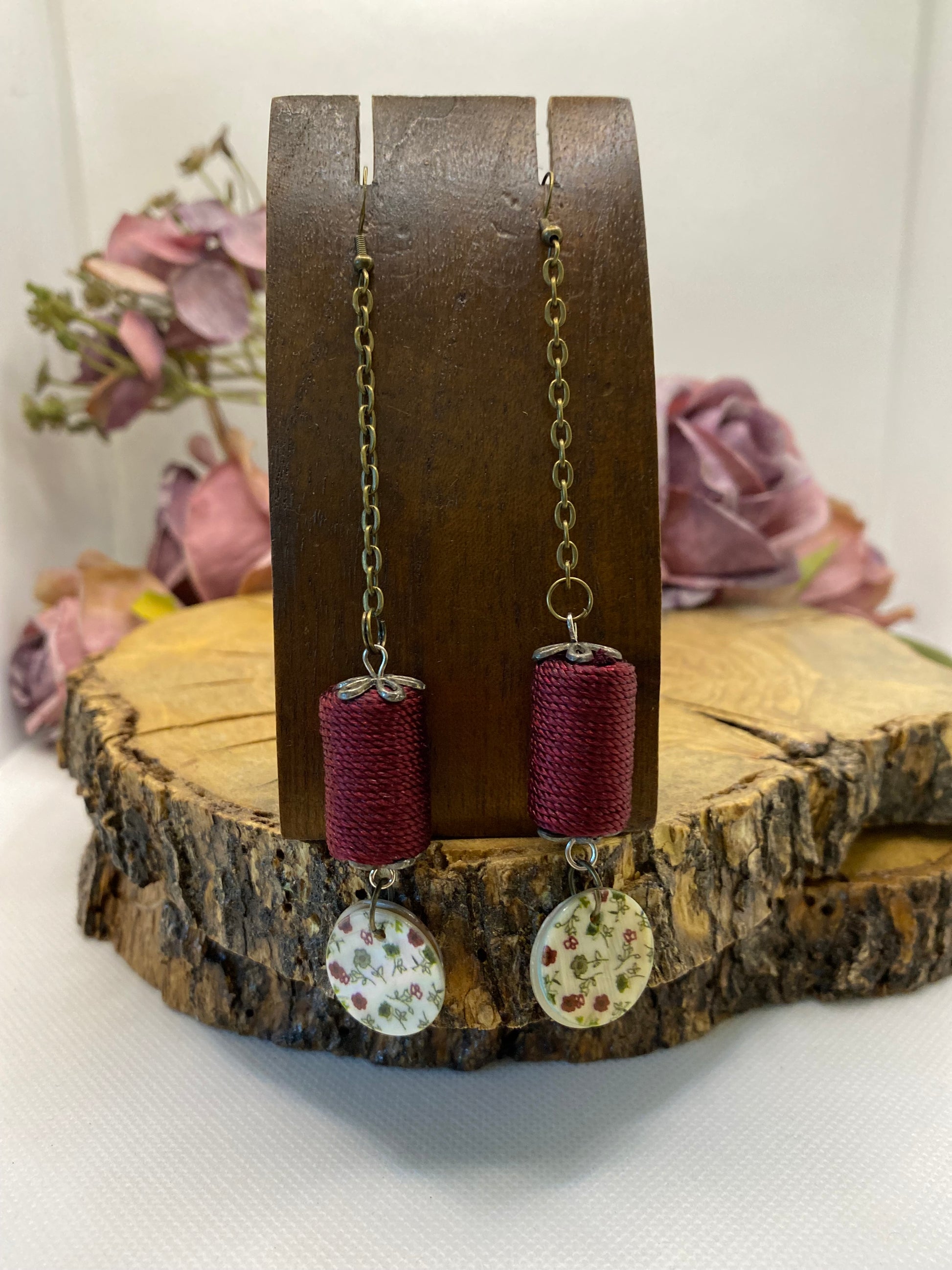 Pendientes Nácar. Modelo Bobina Vintage