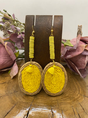 Pendientes Rafia. Modelo Chic largo