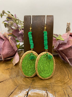 Pendientes Rafia. Modelo Chic largo