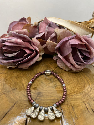 Pulsera Bolitas. Modelo Lágrimas plateadas