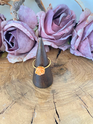 Anillo  Flores. Modelo Chic dorado