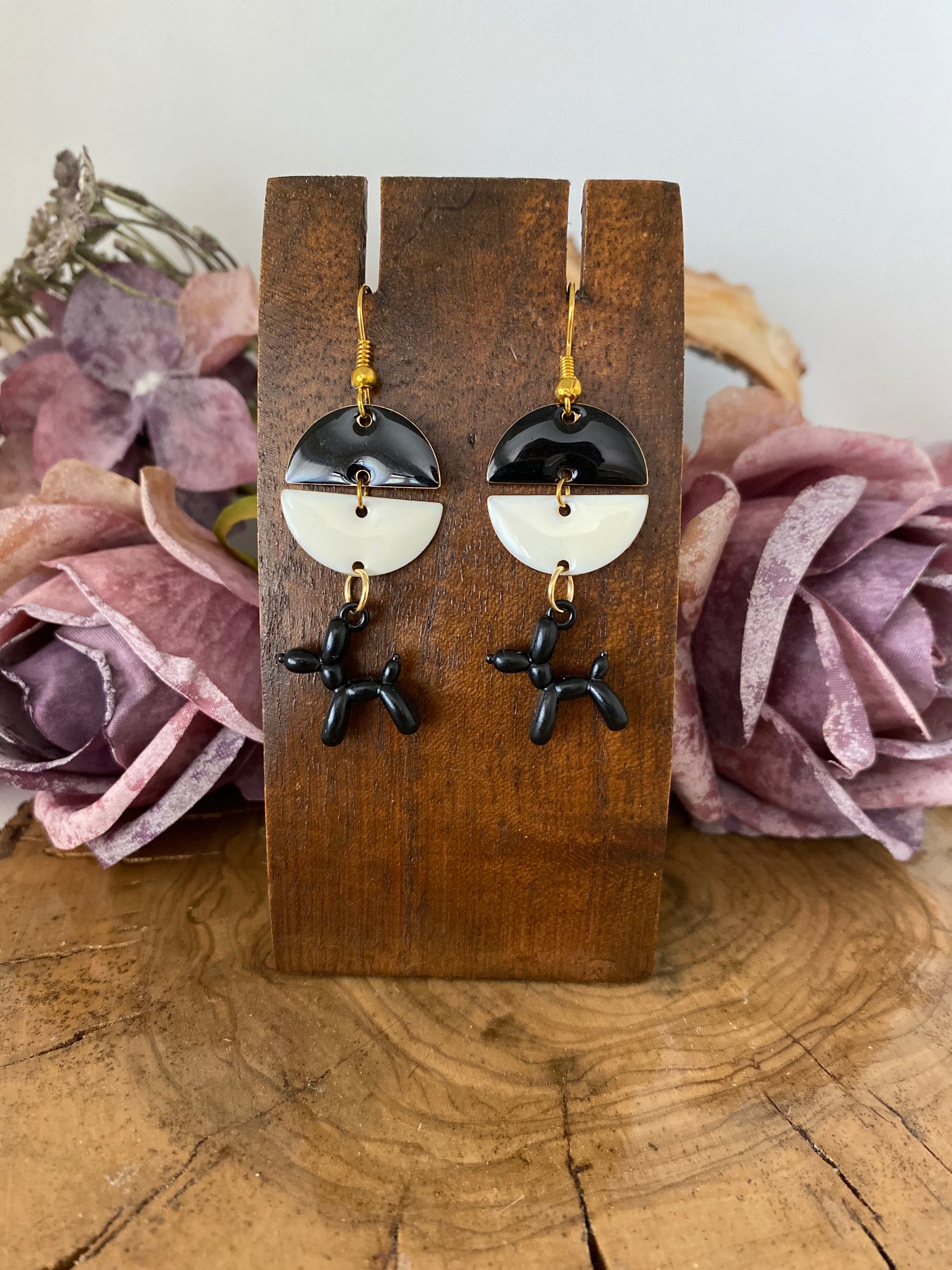 Pendientes Esmaltes. Modelo Perrito Bicolor