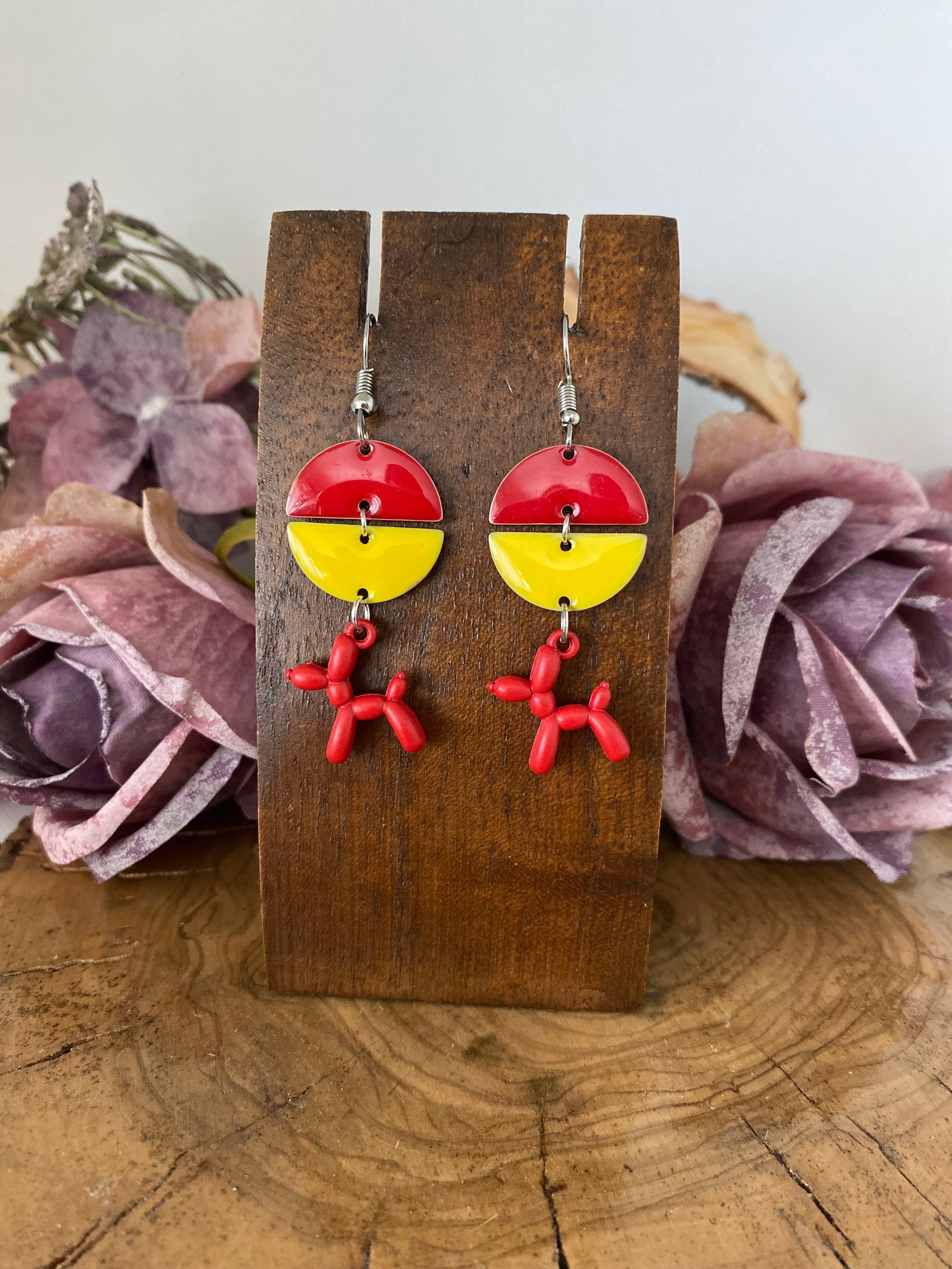 Pendientes Esmaltes. Modelo Perrito Bicolor