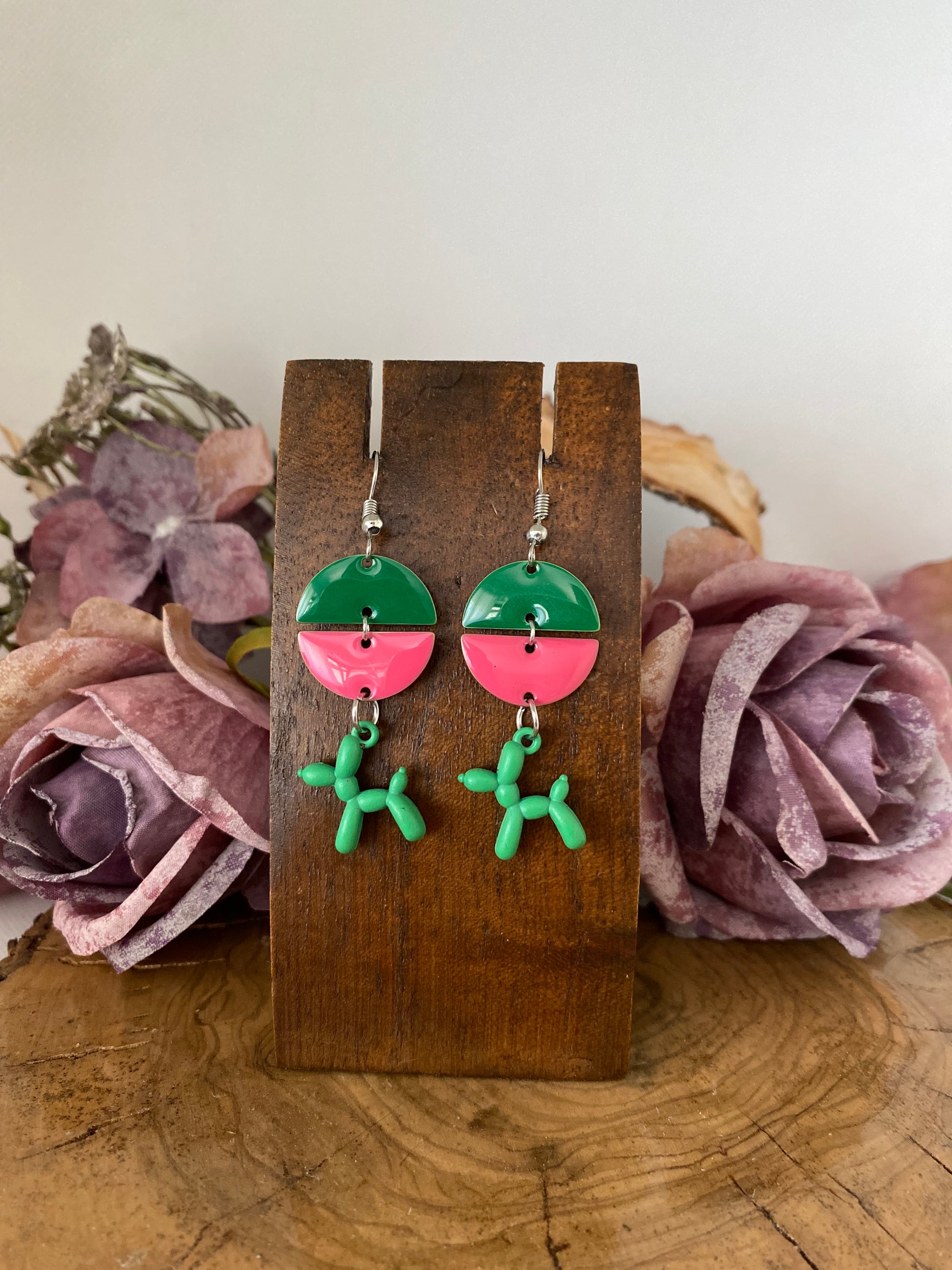 Pendientes Esmaltes. Modelo Perrito Bicolor