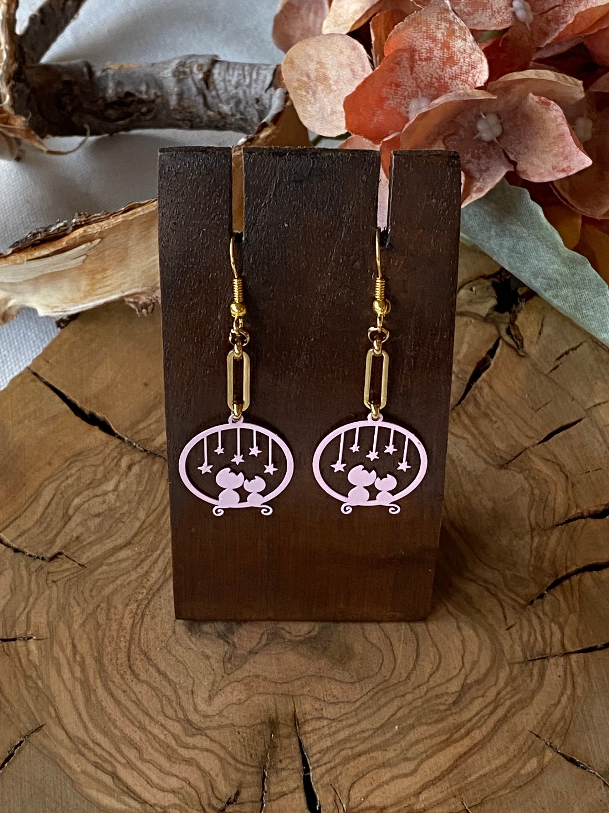Pendientes Esmaltes. Modelo Gatitos