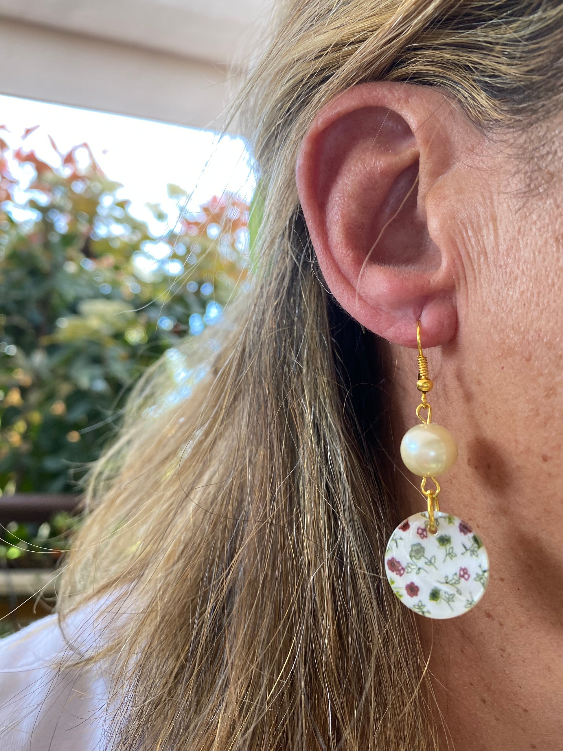 Pendientes Nácar. Modelo Vintage