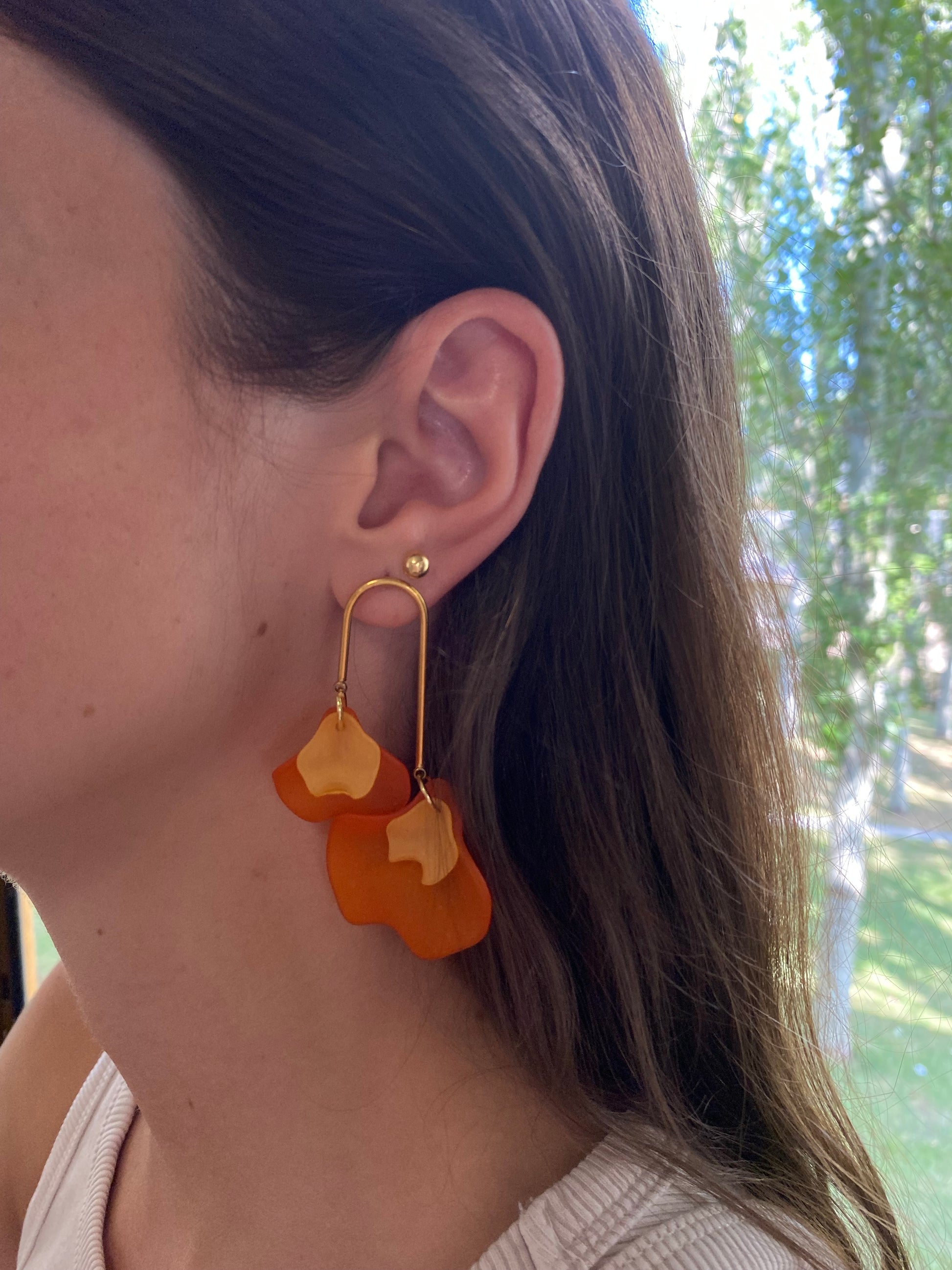 Pendientes Pétalos. Modelo Alicia Bicolor